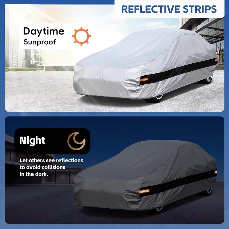 Holthly 10 Layers Car Cover Custom Fit for BMW Z4 E85, E89, G29 (2009-2025), Waterproof All Weather for Automobiles, Outdoor Full Cover Sun Dust Rain Protection with Cotton. Silver - Image 4